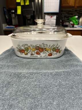 Vintage CorningWare Spice of Life 4 Quart Casserole Dish A-84-B with Pyrex Lid